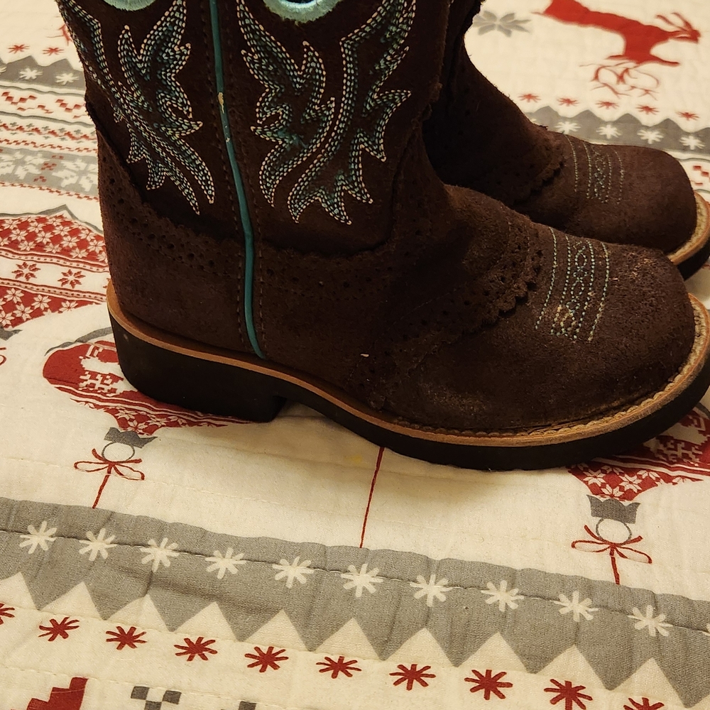 Ariat Brown and Turquoise Western Boots